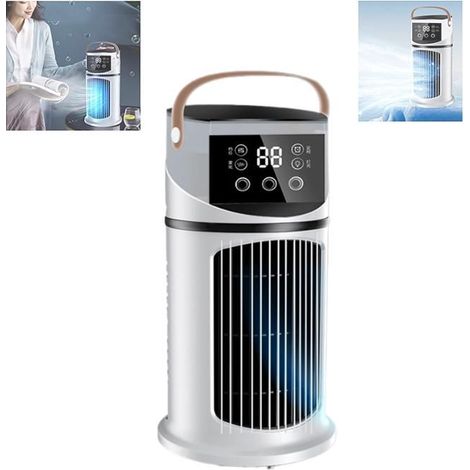 VENTILATEUR Climatiseur Mobile 4 en 1, Climatisation Portable Silencieux Rafraichisseur d'air avec Ventilateur Et Mode Nuit Chambre