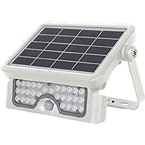 Proiettore Led Solare 5W Sensore Crepuscolare e Movimento Bianco IP65 6000K