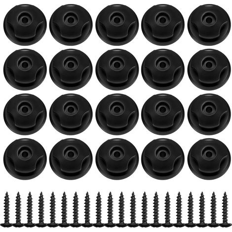 20 Pièces Crochet de Bâche Ronds, Crochets Boutons de Fixation, Crochet Ridelle de Bâche en Plastique pour Filet Remorque et Bache Remorque Véhicules (1/5)
