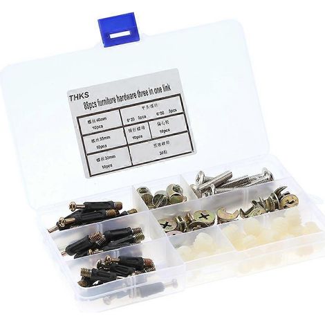 Kit de fixation 3 en 1 pour poignées de meubles (108 pièces) : quincaillerie, écrous et vis. (1/5)