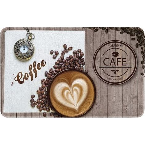 Idmat Tapis de cuisine Coffee 50x80 cm absorbant antidérapant