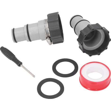 Kit adaptateur tuyau piscine fileté à collier avec collier et rondelle pour tuyaux 1.5 1.25 pouces pompe filtration (1/5)