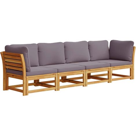 Maison Exclusive - Set Salotto da Giardino 4pz con Cuscini Legno Massello Acacia (1/5)
