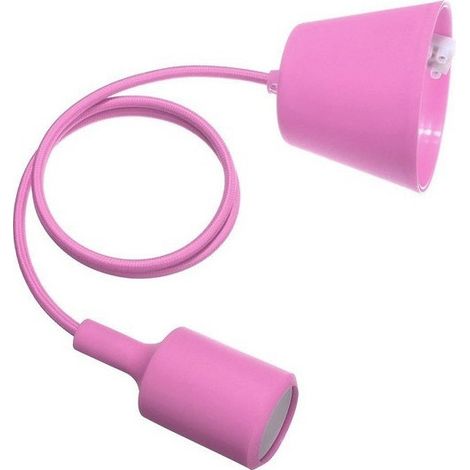 TrAdE Shop Traesio - Pendente A Soffitto Lampadario Lampada Moderno Cavo In Tessuto 1m Colore - Fucsia