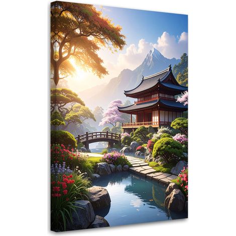 Wandbild Japanischer Garten Pagode Landschaft Natur 20x30 (1/5)