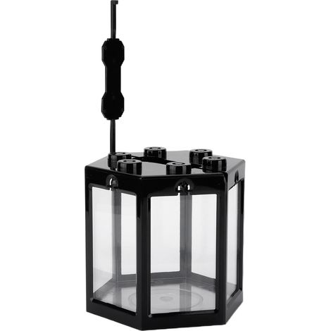 Petit aquarium portable superposable en forme d'hexagone, idéal pour la décoration de bureau (noir). (1/5)