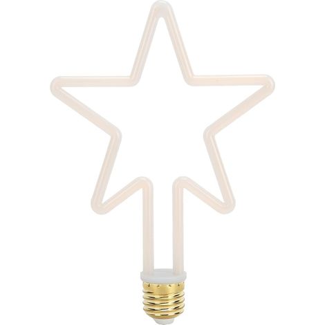 Dekorative LED-Glühbirne E27 2700K 8W Licht 5-zackiger Stern Festlich Innen Küche Wohnzimmer [Kunststoff + Aluminium 195x135mm Warmweiß 560lm 30000H]
