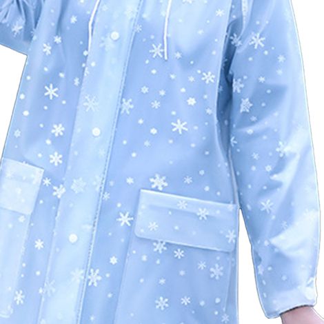 Imperméable adulte intégral en PVC imperméable, idéal pour le cyclisme, pour hommes et femmes, motif flocons de neige, taille M. (1/5)