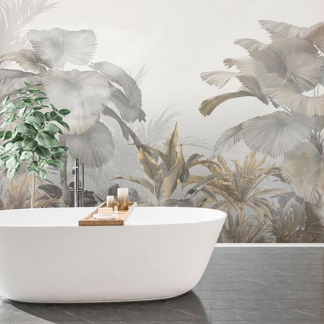 Papier peint panoramique - Plantes tropicales - 130 cm x 102 cm (1/4)