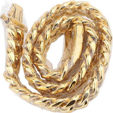 GARRYFIZH Collier chaîne pour chien - Mailles cubaines or 15mm, acier inoxydable léger, 45cm - Dressage/marche (1/2)