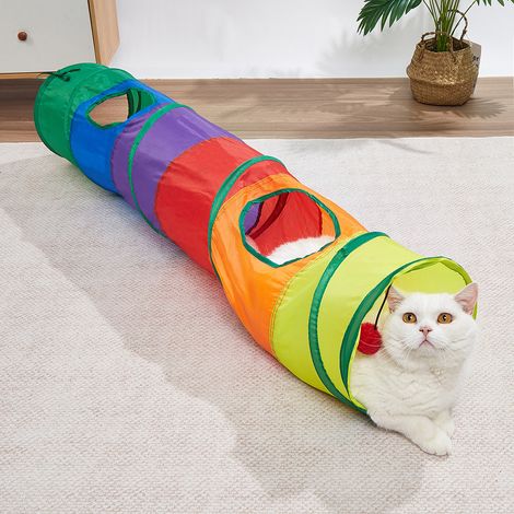 Tunnel pour animaux - Jouet pour chat - 110 x 25 cm - Pliable - Portable (1/2)