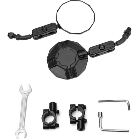 Un juego de dos espejos retrovisores para bicicleta, ajustables a 360°, resistentes a los golpes, plegables y fabricados en cristal de alta definición. (1/4)