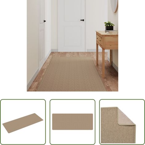 Tapis de sol - Tapis de couloir aspect sisal sable 80x200 cm (1/5)