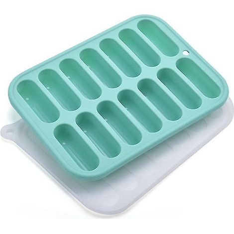 3x Vert Bac Glaons En Silicone, Moule Glaons Avec Couvercles, Moule Saucisse Et Hot Dogs, Rsistants Au Lave-vaisselle Et Au Four, Adapts Aux Bo (1/5)