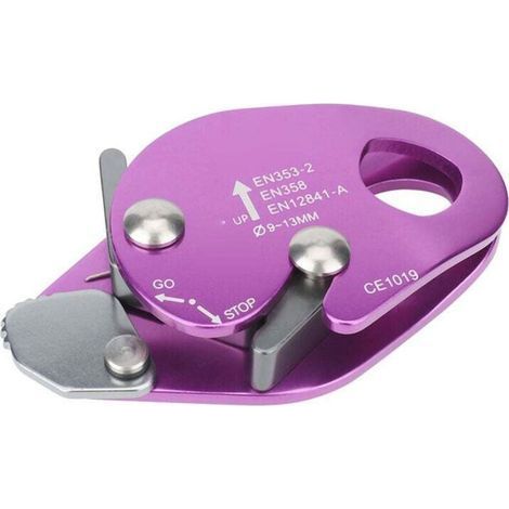 Auto Braking Stop Descender for 9-13mm Rope Clamp Rescue Rappel Ring Climbing Equipment Purple (1/4)