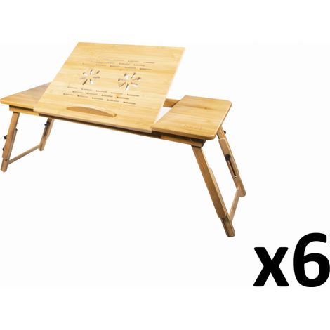 Table pour ordinateur portable en bambou XL x 6 (1/5)