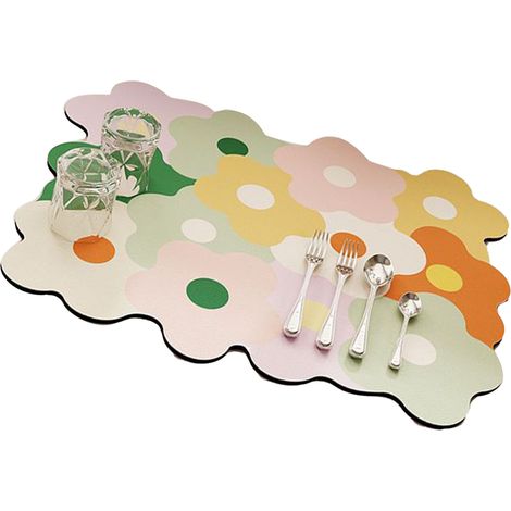 Tapis de séchage pour vaisselle jaune et vert 30x40cm, élégant et rafraîchissant, résistant à la chaleur, absorbant pour évier de cuisine (1/5)