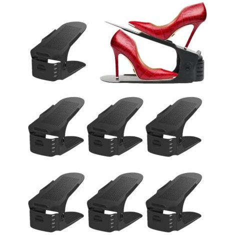 7PCS Support à Chaussures Réglables Organiseur de Chaussures Empiler Les Chaussures Support/Empiler à Chaussures Réglables, Range Chaussures Gain de Place (1/5)