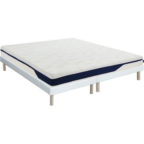 Set 180 x 200 cm rete letto imbottita + materasso in schiuma HD 7 zone e strato in gel memory foam sfoderabile sp.22cm - FAGANI di YSMÉE (1/5)