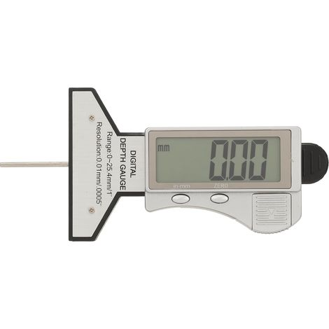 SAE Digital Tread Depth Gauge 1 Inch Metric 25.4mm Precise Zeronable Car Tyre Measuring Tool LCD Screen for Cars Trucks Motorcycles