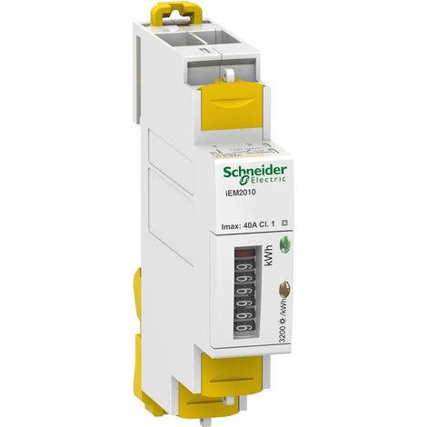 Contatore energia iEM2010 -1P+N - inserzione diretta 40A - display e uscita imp. - A9MEM2010