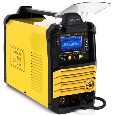 Półautomat spawalniczy invertorowy mig-224 lcd dual puls synergia mma 4x4, 200a/60%, 230v, mb24/3,gp50, mmar, d200 (1/4)