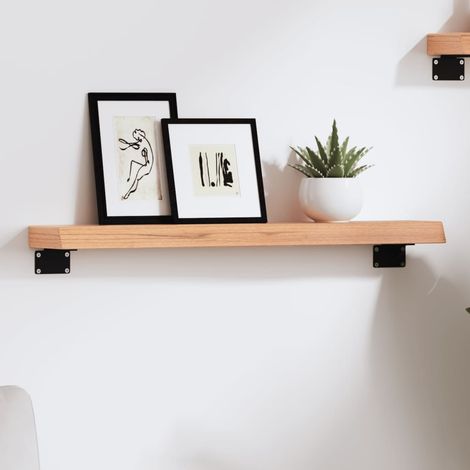 vidaXL Estante de pared madera de roble tratada marrón claro 60x10x4cm (1/5)