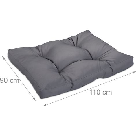 Comodo cuscino per cani 90 x 65 cm protezione contro il freddo facile manutenzione design trapuntato in poliestere grigio 130013152