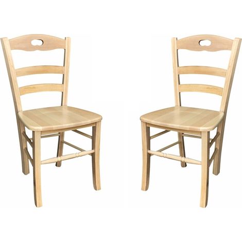Sedia da cucina con seduta legno LOIRE Naturale SET 2 PZ (1/3)