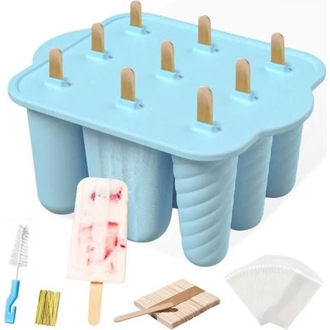 Moules à glace - HIYAA - Silicone de qualité alimentaire - Réutilisables - Sans BPA - 9 pièces (1/4)