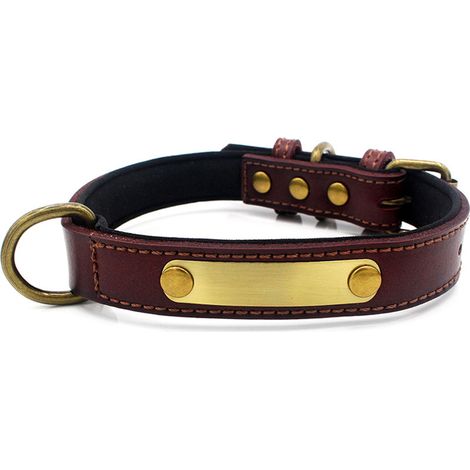 Collier Chien Cuir - 30,5 cm Longueur - 3 cm Largeur - Régulable - Pour Chiens de Petite à Très Grande Taille - 1 Pièce (1/5)