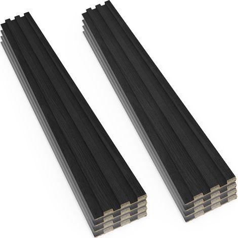 Bach - Juego de 8 Paneles Ac�sticos Decorativos 150x18 cm para Interior y Exterior en WPC Negro (1/5)
