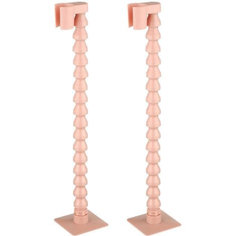 Support de douche flexible, étagère de rangement sans perçage, accessoire de rangement pour salle de bain, rose, lot de 2 (1/5)