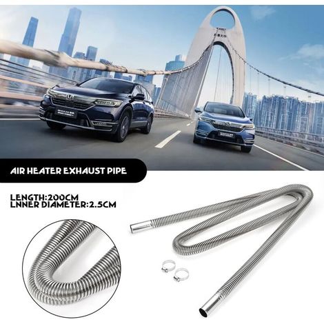 royaluxe - Tuyau d'échappement en acier inoxydable, chauffage de stationnement, tuyau d'échappement flexible pour voiture  Convient également pour l'évacuation de la cuisine (D : 2,5 cm, 200 cm) (1/5)