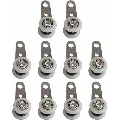 Set di 10 rulli per porte finestre o porte scorrevoli - Metallo e plastica - 4 x 1,9 cm - Crezuo