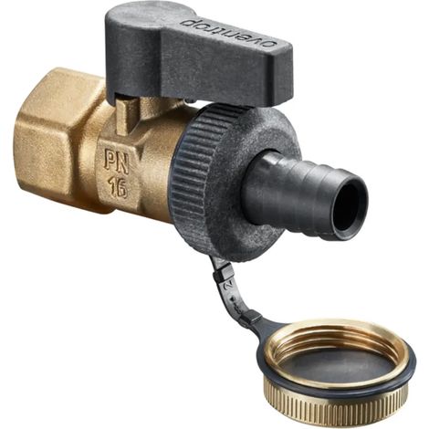 OVENTROP Grifo de esfera KFE Optiflex con rosca interior PN 16, con racor de manguera de plástico DN 15, Rp 1/2, 1033814