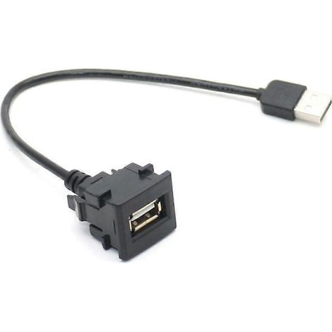 Câble d'extension pour tableau de bord de voiture avec prise USB 2.0 mâle vers femelle (1/5)