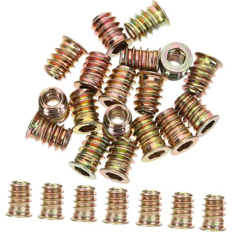 40 inserts filetés pour bois, écrous à insert en acier au (1/5)