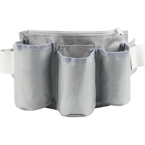 Sac banane imperméable en tissu Oxford pour le nettoyage du personnel, hôtel, ménage avec sangle réglable et plusieurs poches, noir, 25 x 16 x 8 cm (gris) (1/5)