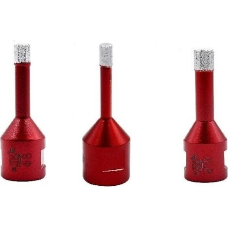 3PCS 6mm/8mm/10mm Vacuum Brazed Diamond Core Drill Bits with M14 Thread for Dry Drilling in Porcelain, Tile, Granite, and Marble - LIAIKI