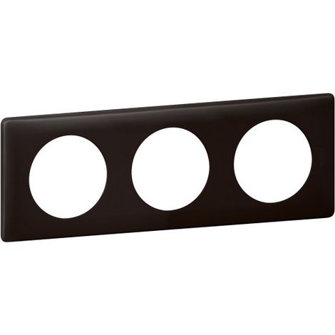Plaque Legrand Céliane 98883 – Poudré basalte – 3 postes – Plastique mat – Fixation à clipser – Dimensions 232 x 82 mm