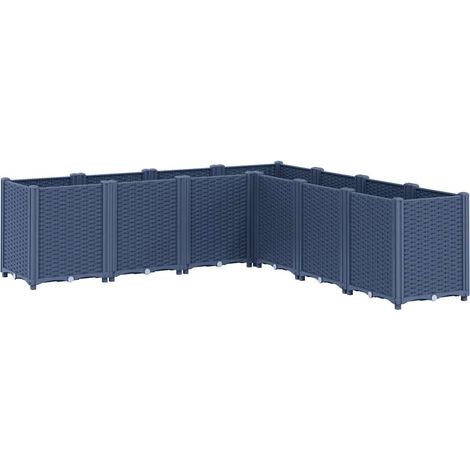 Jardinera PP azul gris 160x160x53 cm vidaXL