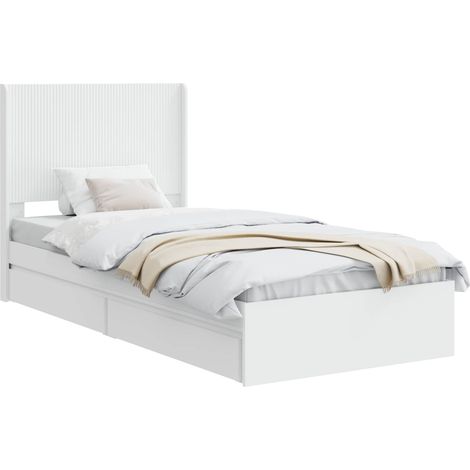 Bed Frame with Storage and Headboard White 90 x 200 cm vidaXL (1/5)
