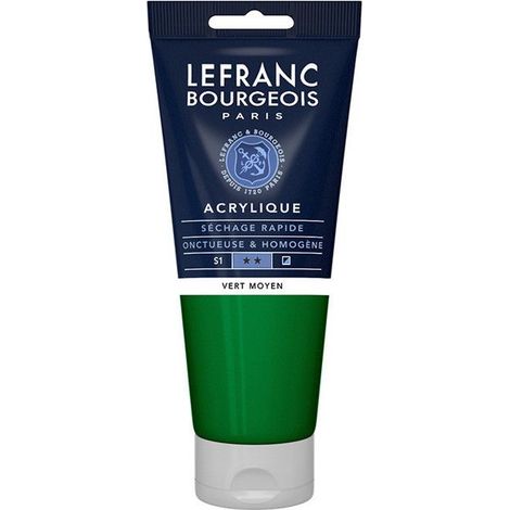 Peinture Acrylique en tube - Vert moyen - 200ml - Lefranc & Bourgeois (1/2)