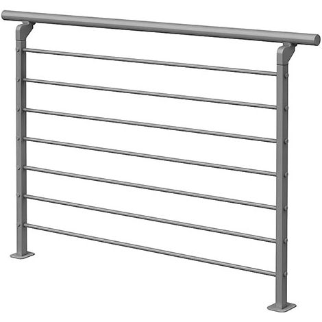 Garde-corps d'extérieur - Acier galvanisé en alu - Longueur 1.50m - GC-I-RV-EXT-G