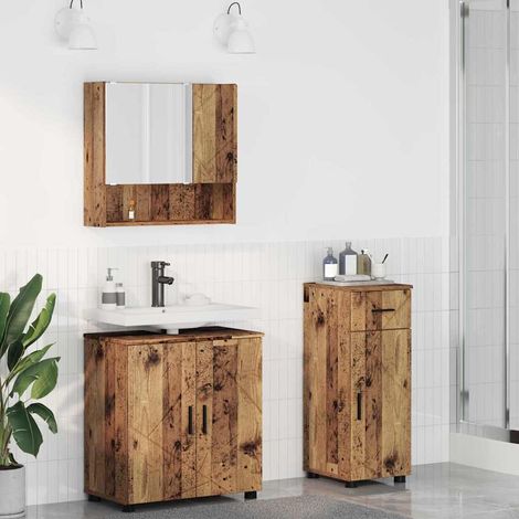 Badezimmermöbel-Set 3 pcs Altholz Holzwerkstoff & Metall vidaXL (1/5)