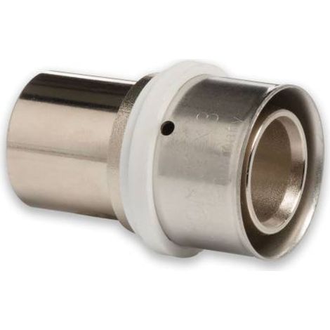 Selfio-Press Aluverbund Pressfitting Übergang Kupferrohr 32 x 3 mm - 28 mm (Pressanschluss) vernickelt TH + U Kontur