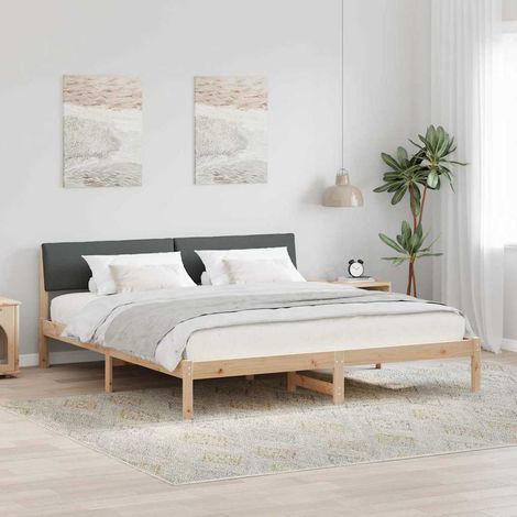 Estructura de cama Negro y gris oscuro 180 x 200 cm (1/5)