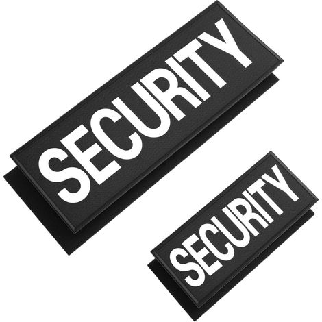 Lot de 2 Patchs de Sécurité Réfléchissants SECURITY avec Bande Auto-Agrippante Écusson pour Gilet Tactique Sac à Dos et Harnais Chien Noir (1/5)
