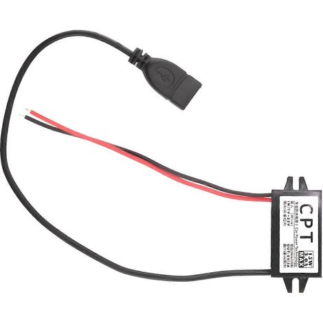 Convertisseur de tension pour voiture CC 12 V vers 5 V 3 A avec connecteurs adaptateurs USB uniques pour téléphone C (1/4)